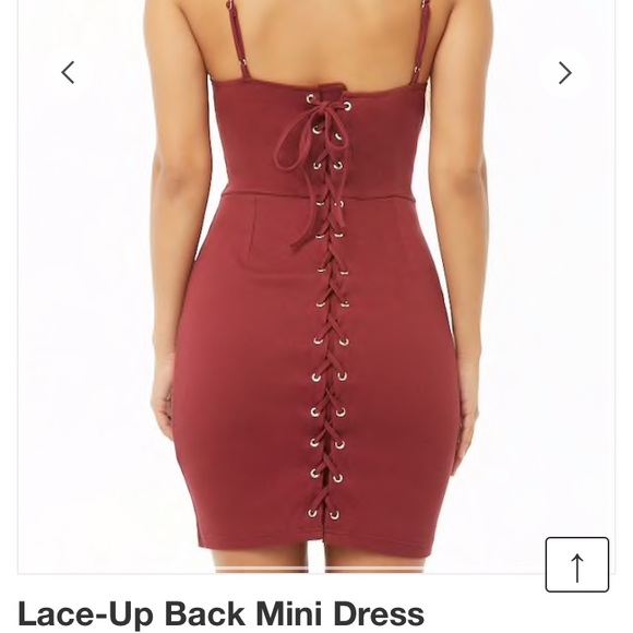 Lace up back mini dress in the color wine! 🍷 - Picture 2 of 2